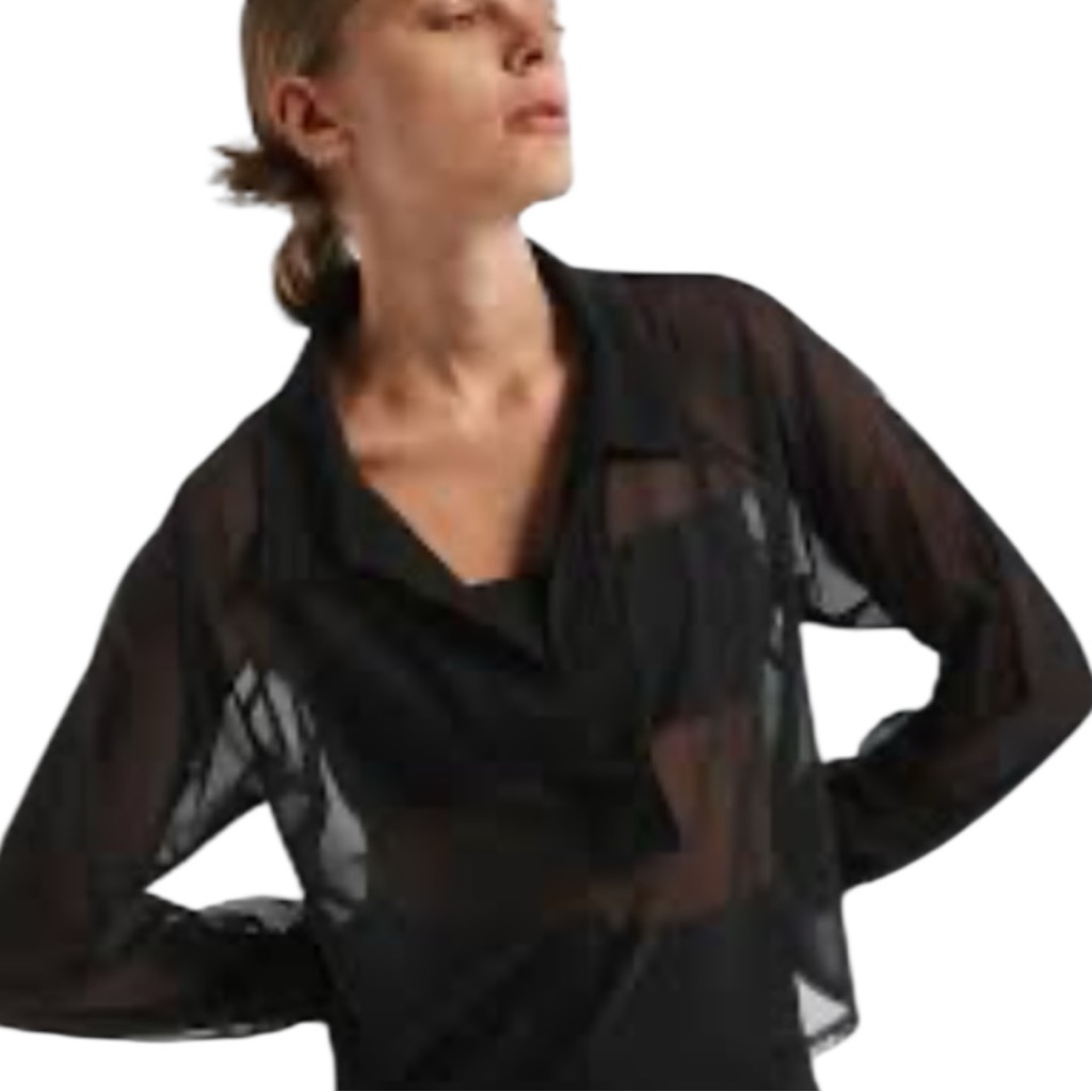 Lanston Mesh Pullover Polo Black Sizes L Nwt